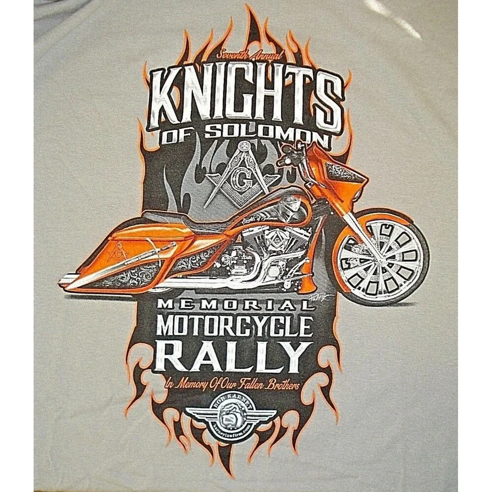 Harley Davidson T Shirt Knights Of Solomon Memorial Motorcycle Rally Mens XL